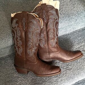 Justin Boots Brown Embroidered Western Boots